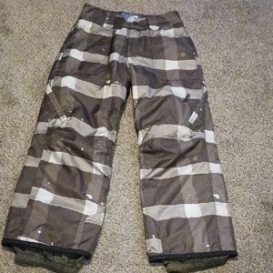 ****Orage Kids Size 10 Snowboarding Pants Brown Plaid Skiing Skating